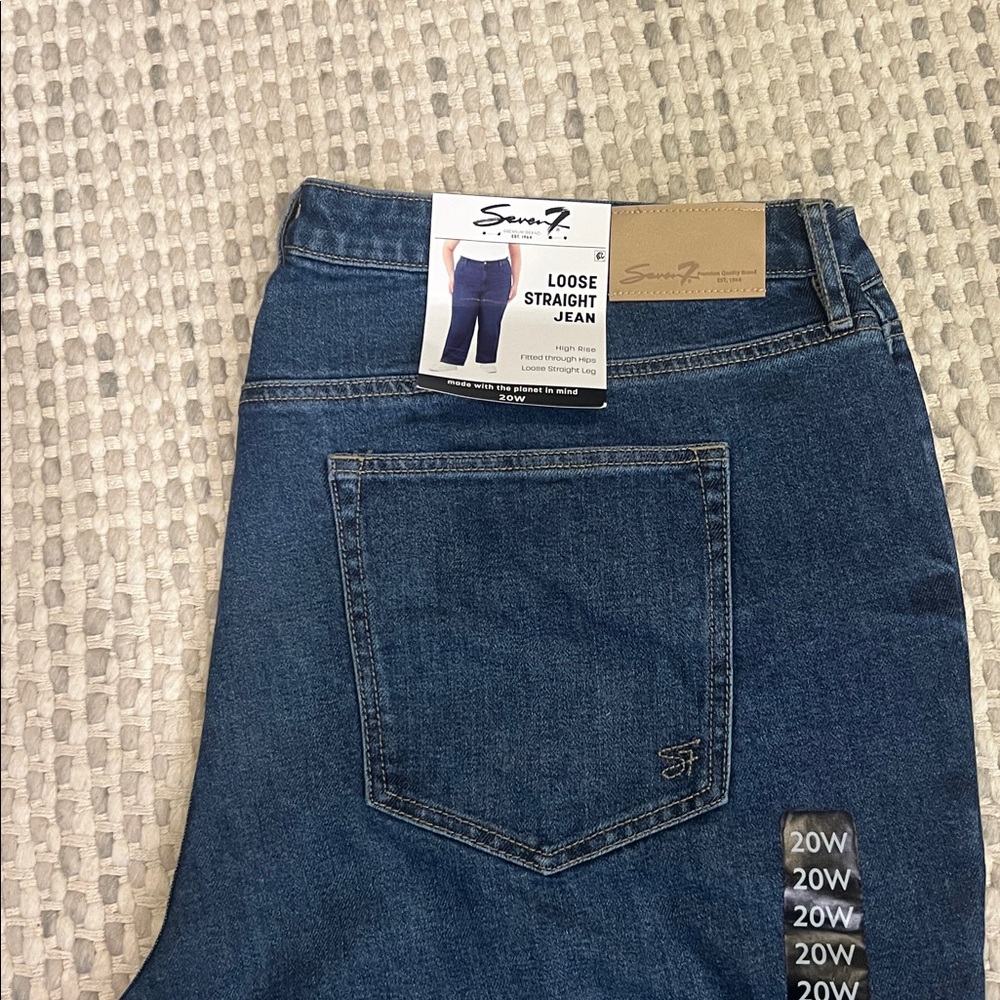 Seven7 NEW Loose Straight Leg Jean Women 20W Denim High Rise - Picture 2 of 6